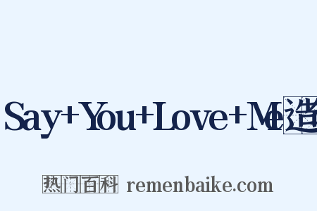 Say+You+Love+Me造句是什么意思的图片